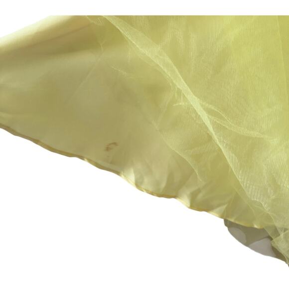 Mac Duggal Yellow Corset Beaded Ball Gown Rhinestones Satin Tulle Sz 0 - Picture 14 of 15